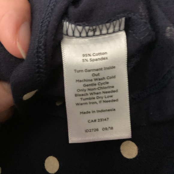 Talbots-LP-Blue w/Tan Polka Dots Top - Picture 4 of 5